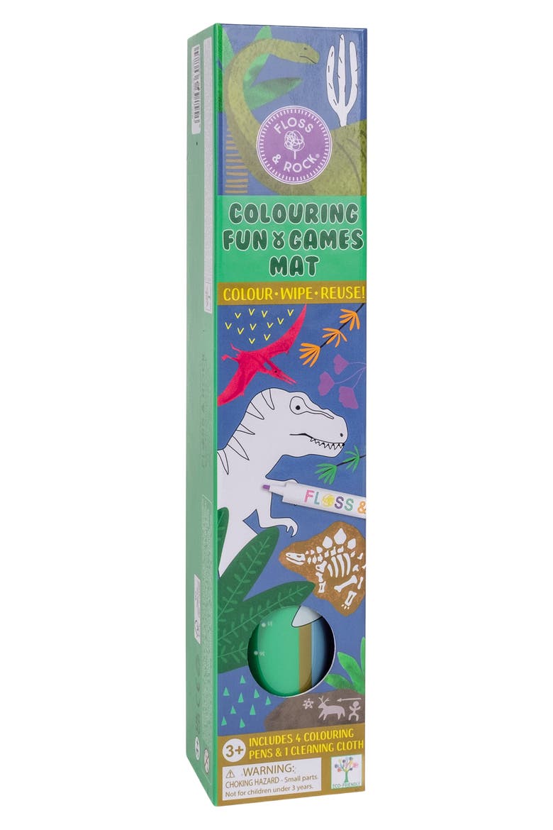 Dino Coloring Fun & Games Mat, Main, color, NO COLOR