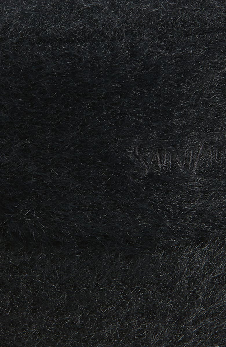 Saint Laurent Fluffy Bucket Hat, Alternate, color, Black