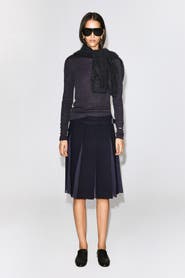 COS Belted Pleated Wool-Blend Skirt
