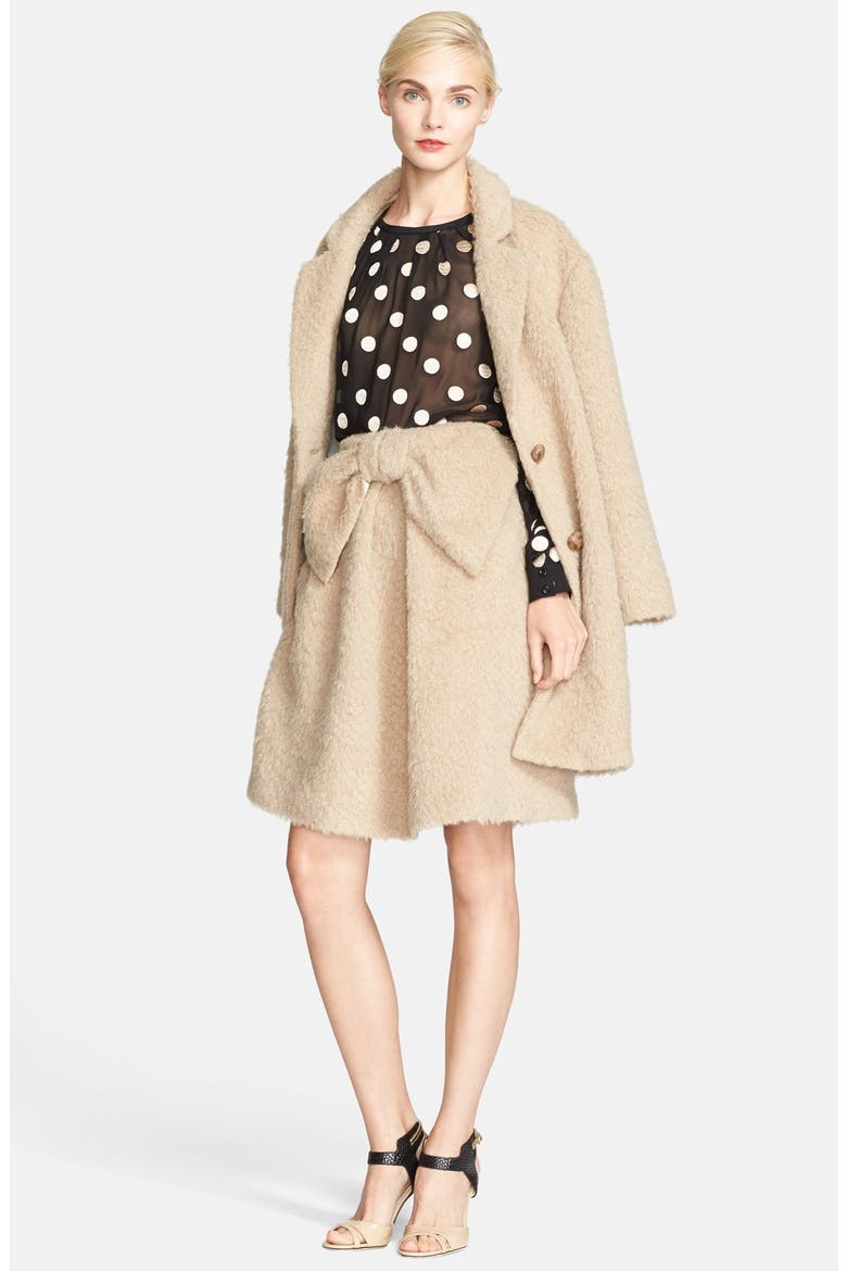 'lee' bow detail a-line skirt, Alternate, color, CAMEL