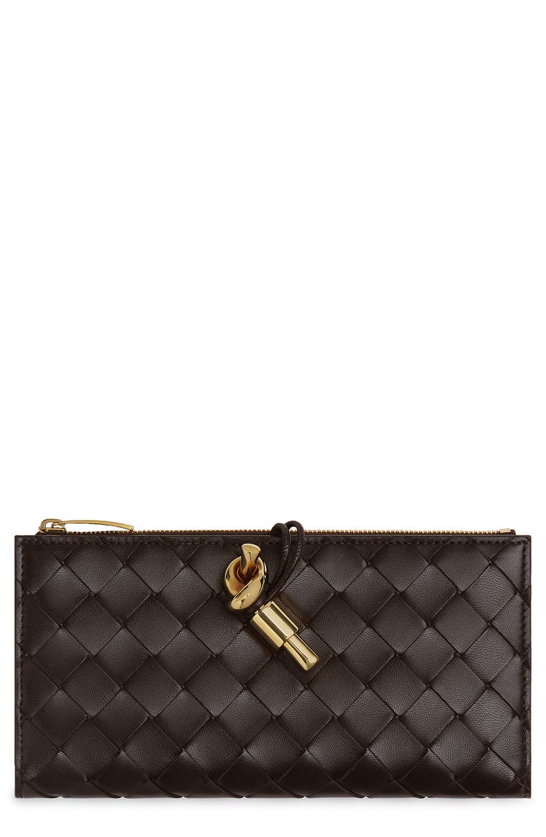 Bottega Veneta Andiamo Intrecciato Leather Slim Long Wallet, Main, color,