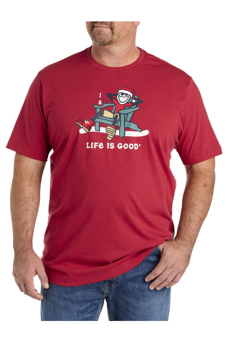Big & Tall Santa Graphic Tee, Main, color, DEEP CLARET