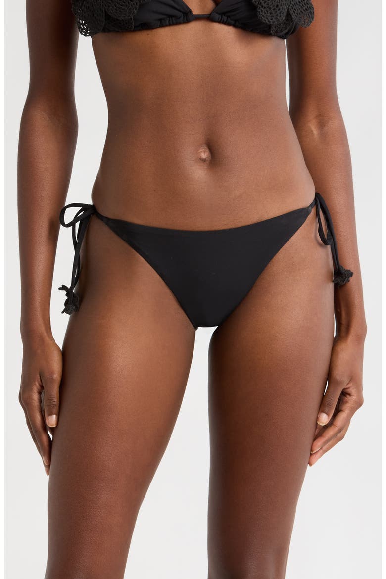 Ruched Bikini Bottoms, Main, color, JET BLACK