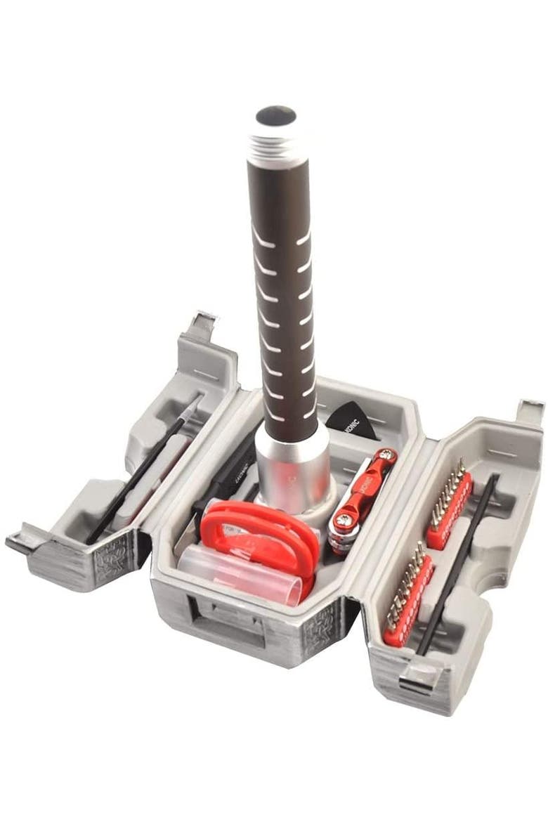 Marvel Avengers Thor's Hammer 30-Piece Tool Set | Mjolnir Toolbox All-In-One Kit, Alternate, color, Grey