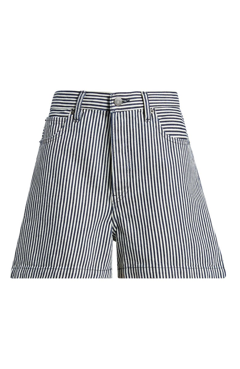 FRAME The Everyday High Waist Denim Shorts, Alternate, color, Navy Stripe