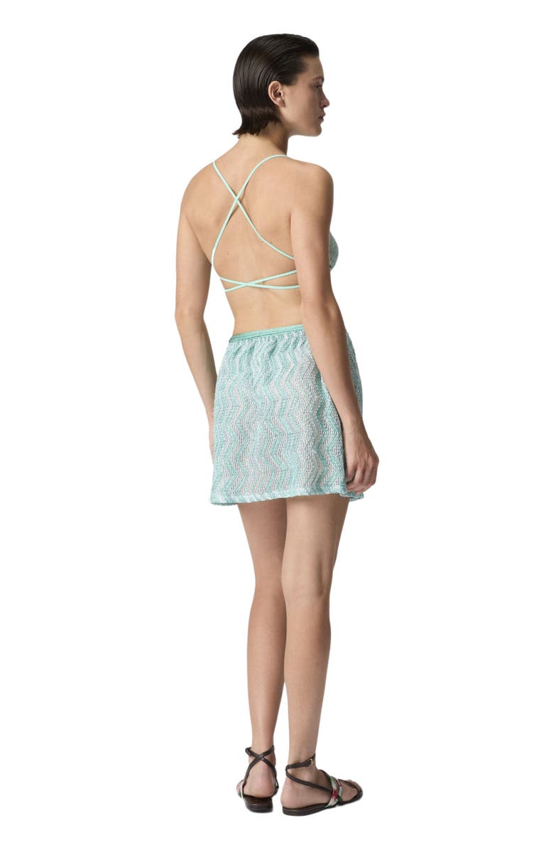 Missoni Zigzag Mesh Pareo Mini Skirt With Sequins, Alternate, color, Light Blue