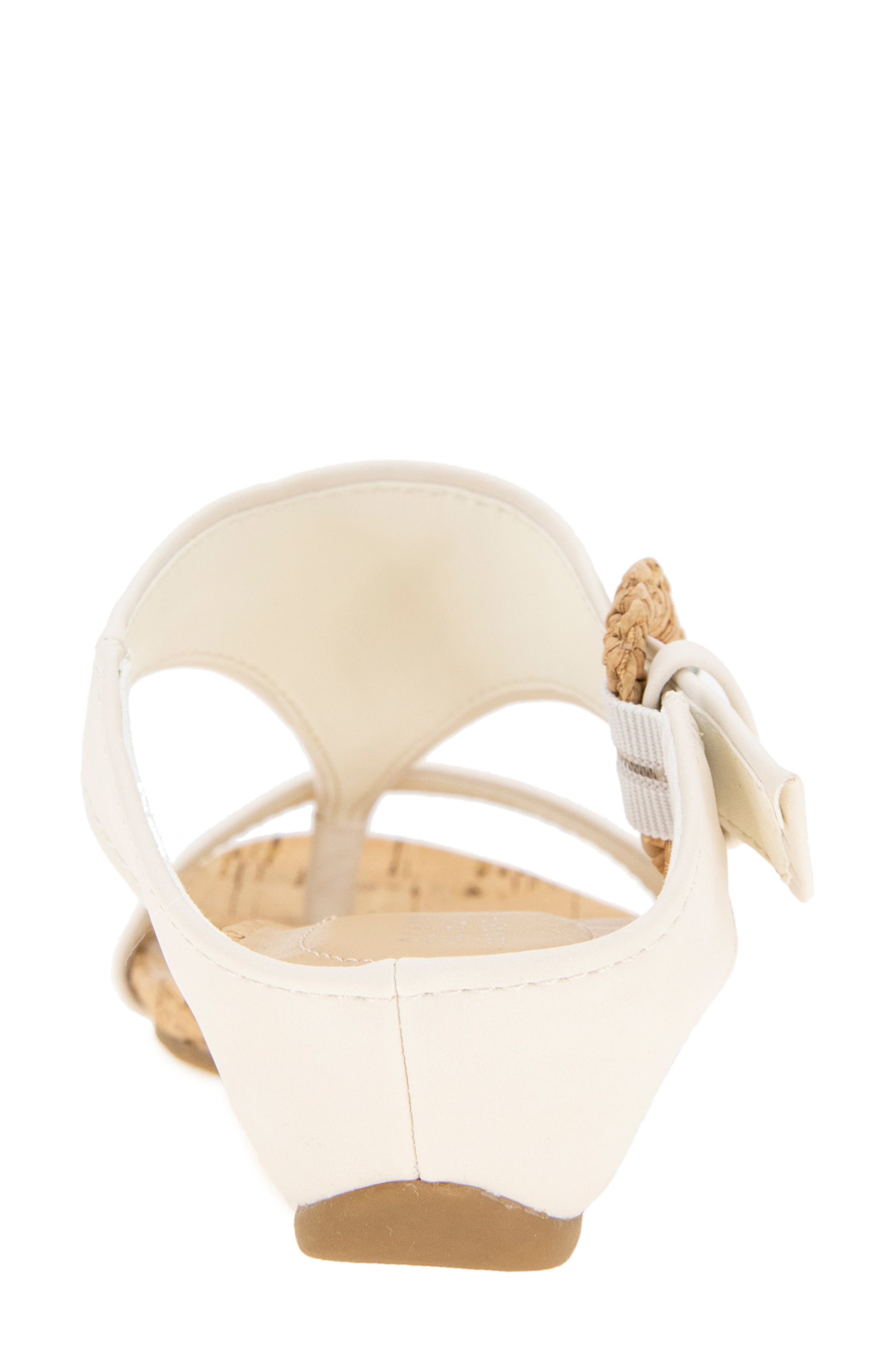 Great Buckle Wedge Sandal, Alternate, color, CREAM