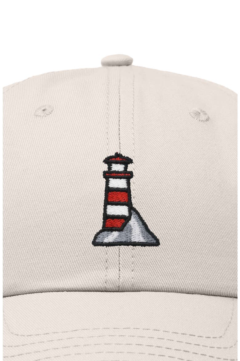 Lighthouse Embroidered Dad Hat, Alternate, color, Beige