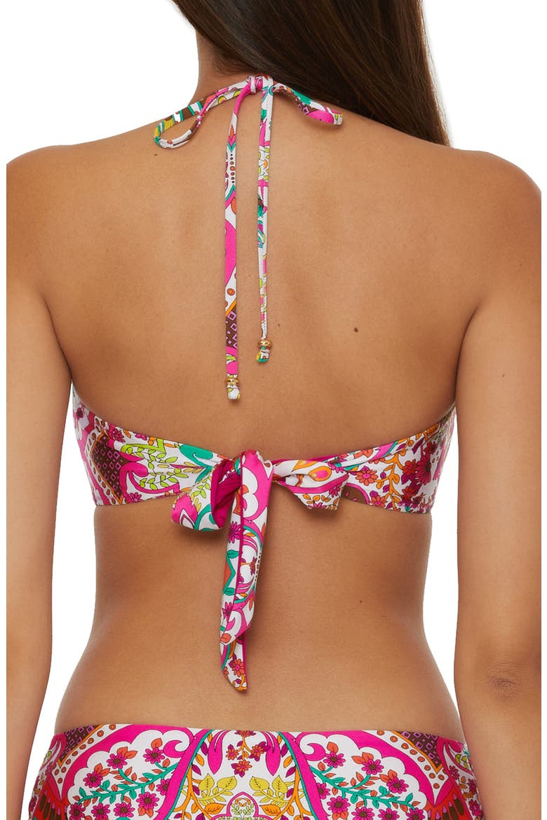 Hawaiian Bandeau Bikini Top, Alternate, color, PINK MULTI