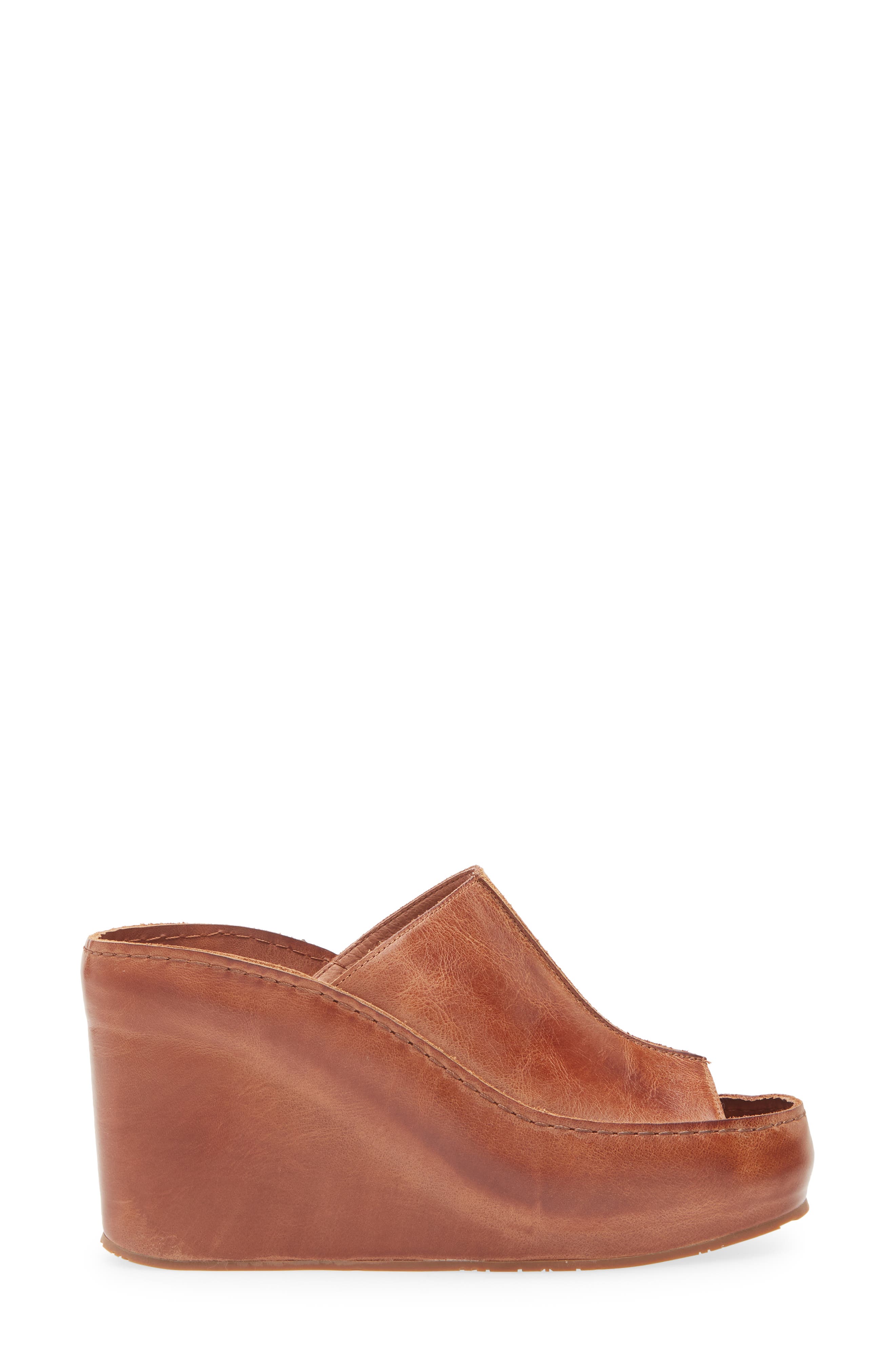 Pearl Platform Wedge Sandal, Alternate, color, BROWN LEATHER
