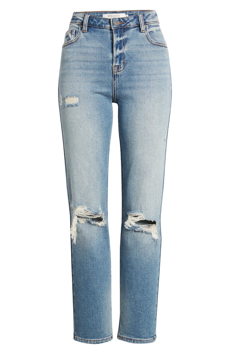 HIDDEN JEANS Distressed Straight Leg Jeans, Alternate, color, 