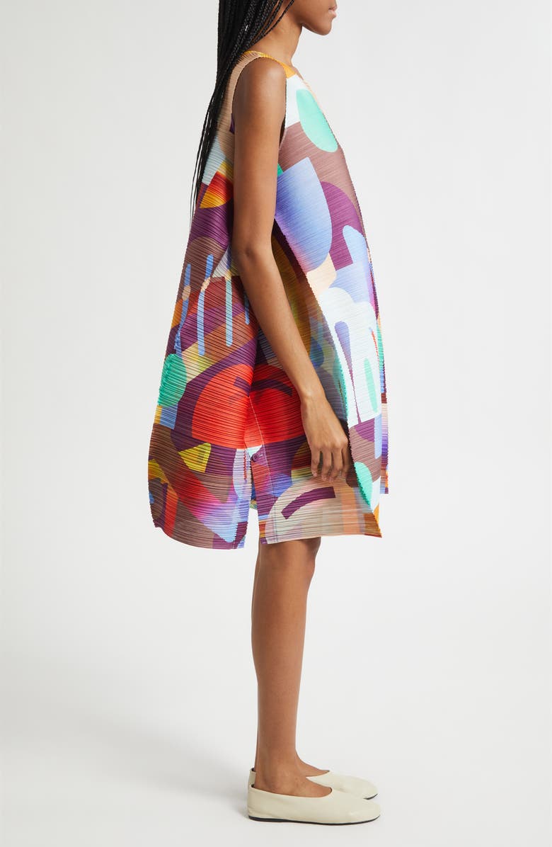 Pleats Please Issey Miyake Playground Pleated Dress, Alternate, color, Red