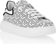 PHILIPP PLEIN Leather Lo-Top Sneakers Monogram Boy