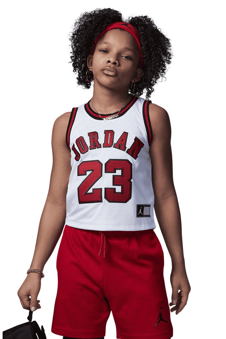 Kids' Recon Cropped Jersey Top, Alternate, color, WHITE