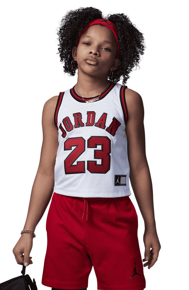 Jordan Kids' Recon Cropped Jersey Top, Alternate, color, White