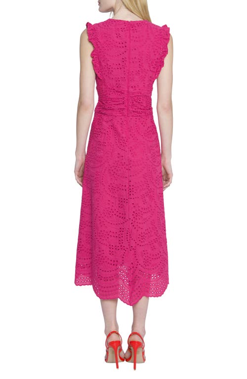 Maggy London Sleeveless Embroidered Eyelet Midi Dress