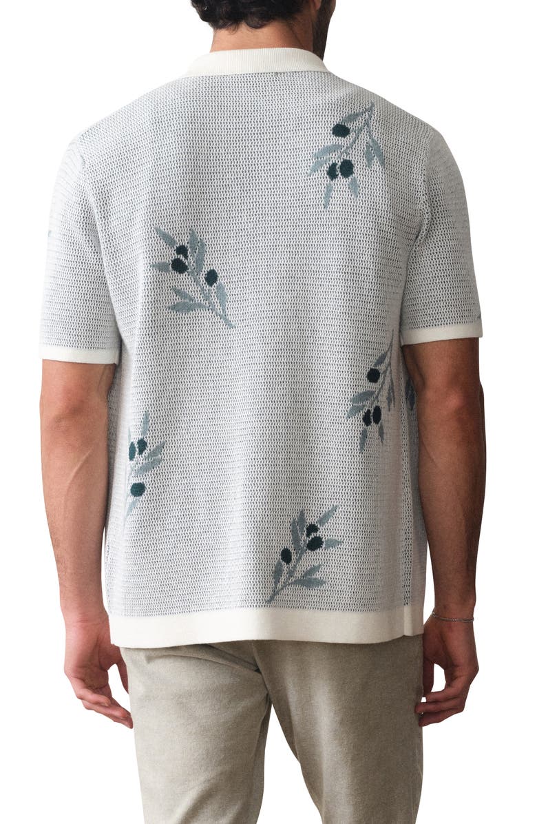 Marine Layer Asher Olivo Cotton Sweater Resort Shirt, Alternate, color, White Olive Motif