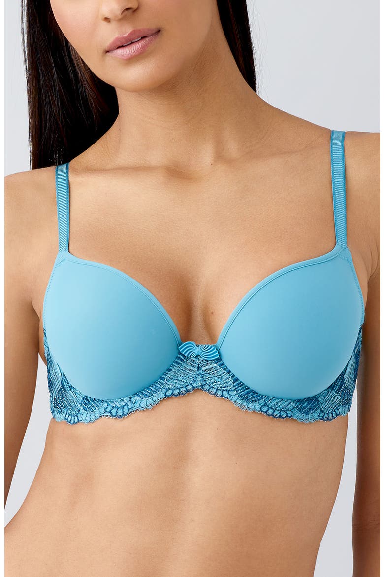 La Femme Underwire T-Shirt Bra, Alternate, color, ADRIATIC BLUE