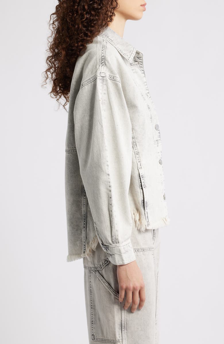 AllSaints Hettie Oversize Denim Shacket, Alternate, color, Snow Grey