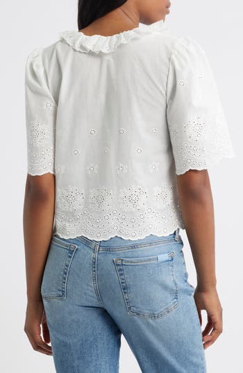 x Styled by COCO! Camilla Cotton Eyelet Crop Top