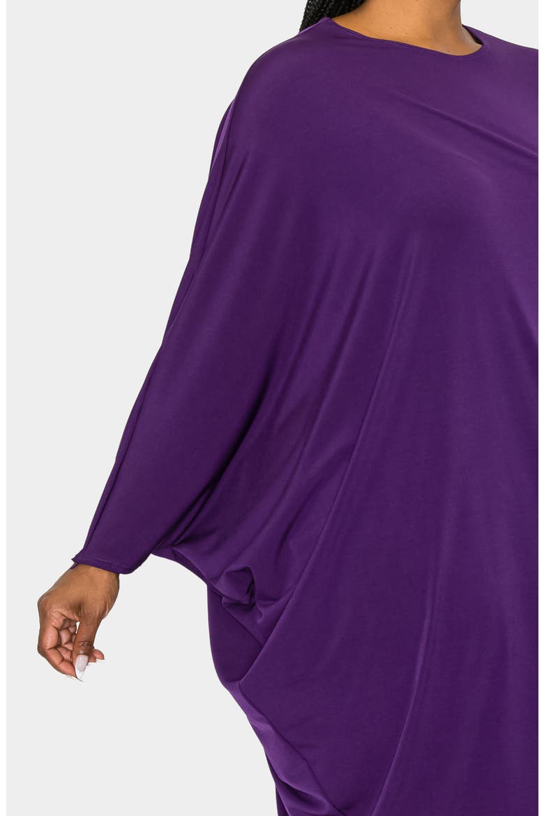 Louella Asymmetrical Long Sleeve Stretch Maxi Dress, Alternate, color, PURPLE