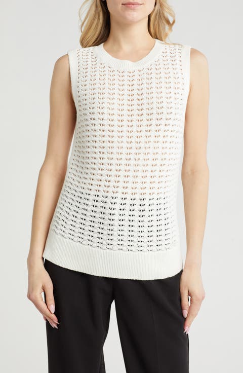 Open Stitch Cotton Sweater Tank