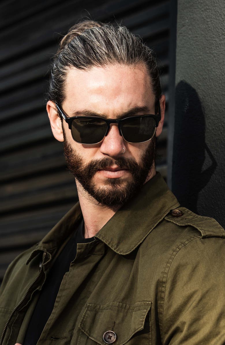 Vincero Villa 53mm Polarized Browline Sunglasses, Alternate, color, 