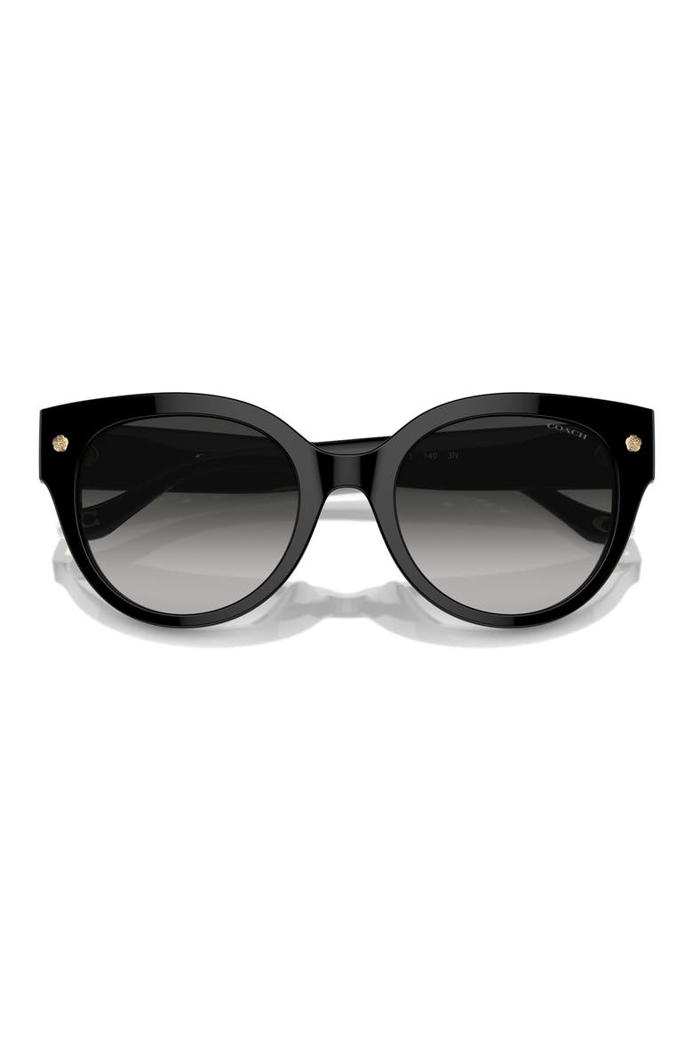 53mm Gradient Round Sunglasses, Main, color, BLACK