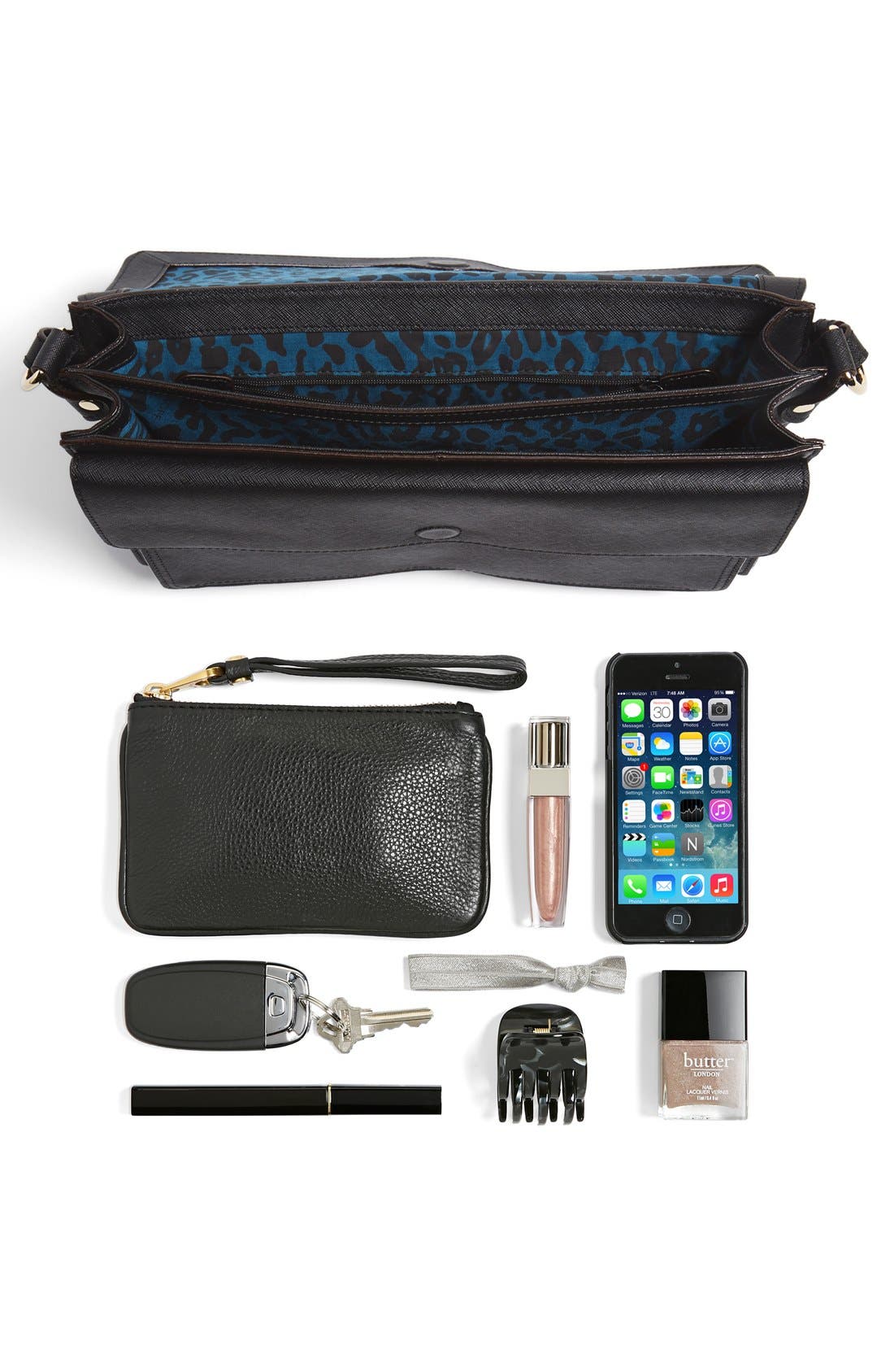 'Hudson - Moto' Crossbody Bag, Alternate, color, BLACK/ LIGHT GOLD