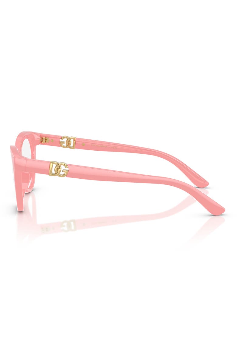 Dolce&Gabbana Kids' 48mm Small Butterfly Optical Glasses, Alternate, color, Pastel Pink / Demo Lens