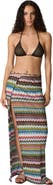 Missoni Long Pareo Skirt In Lamé Viscose With Pixel-effect Zigzag Pattern