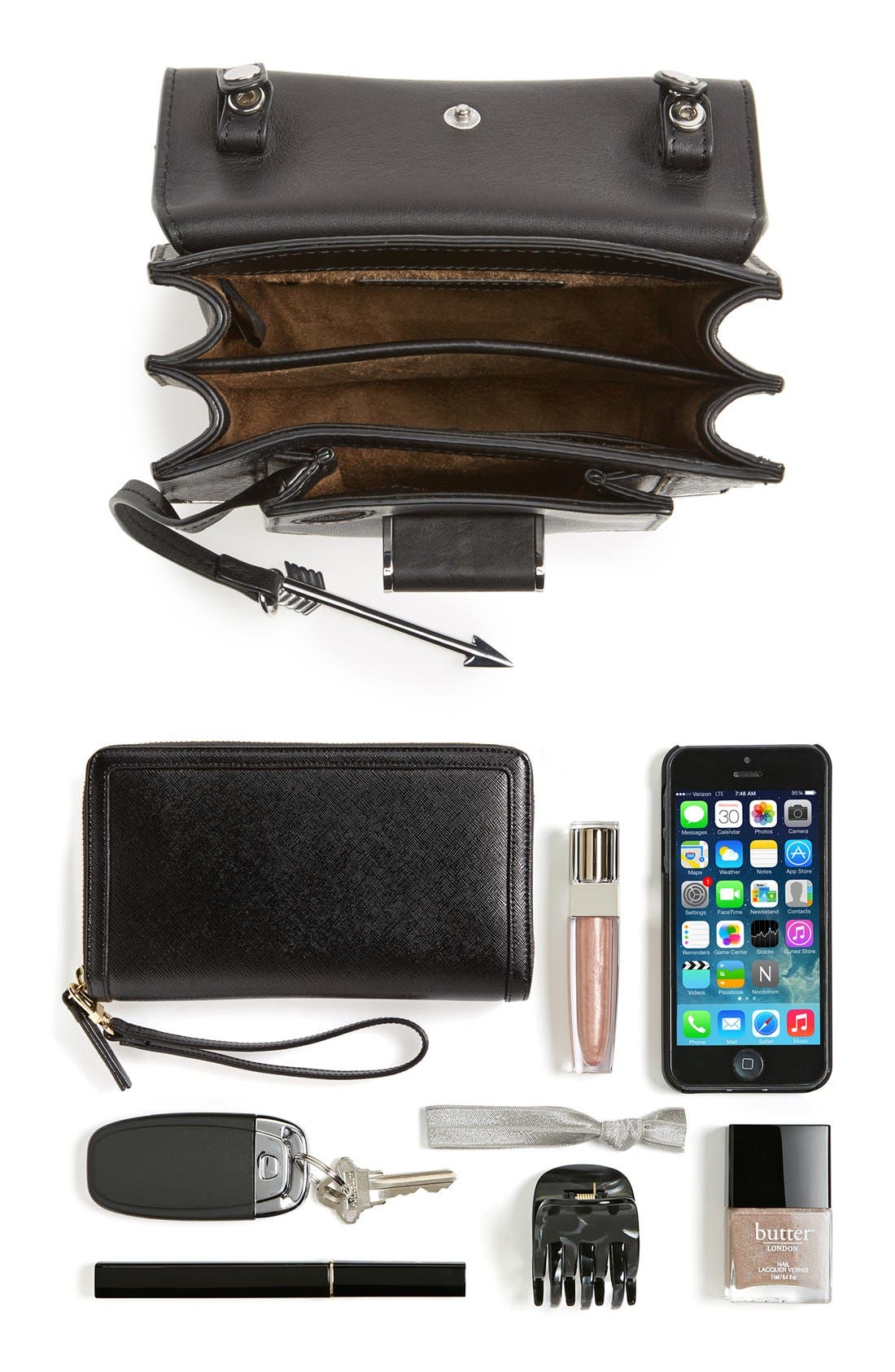 'Mini Rubie' Crossbody Satchel, Alternate, color, BLACK/ SHINY NICKEL