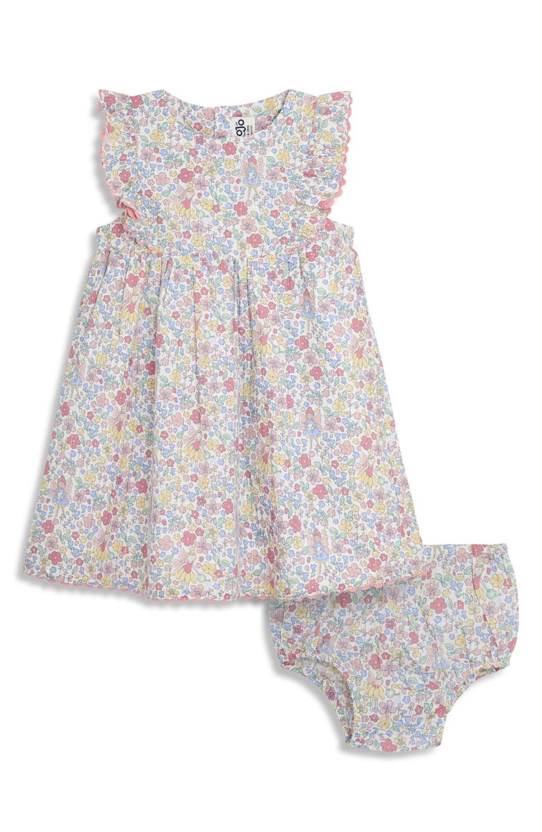 JOJO MAMAN BEBE Floral Summer Dress & Bloomers, Main, color, White