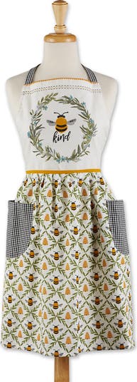 Queen Bee Yellow Cotton Hostess and Child Apron Set Queen Bee Yellow Cotton Hostess and Child Apron Set
