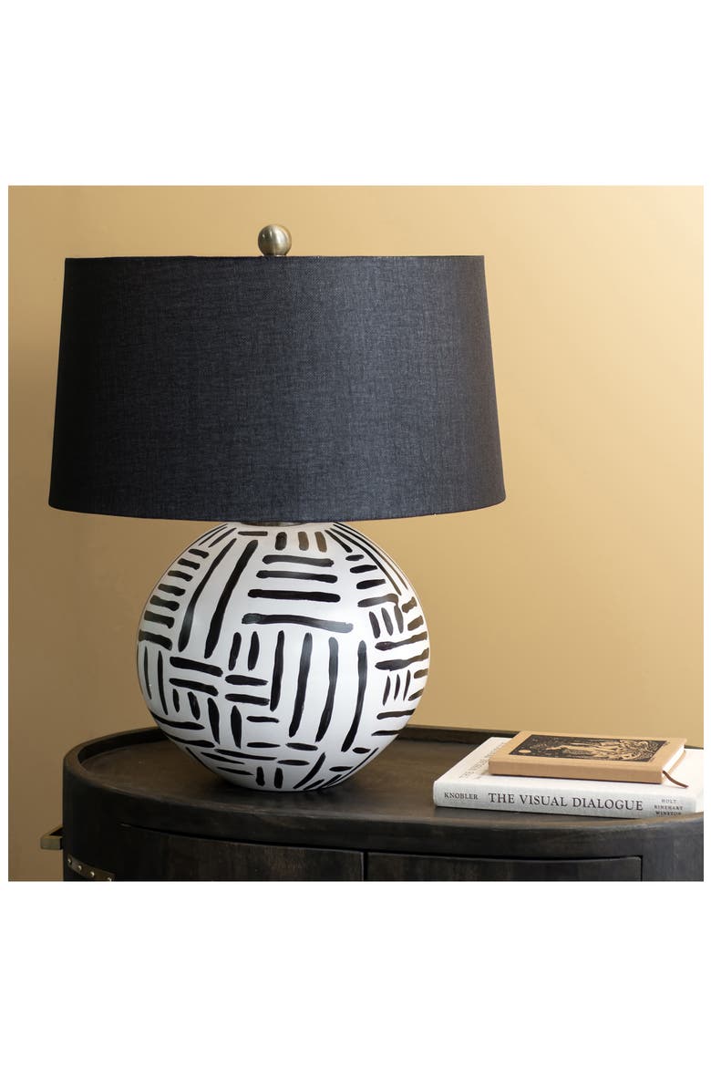 Milka Ceramic Table Lamp, Alternate, color, CREAM AND BLACK FINISH