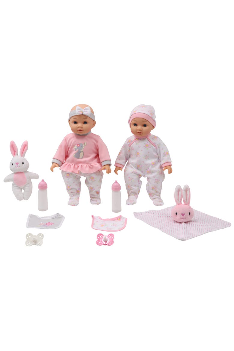 Deluxe Twin Set 14 Inch Baby Dolls, 4 Piece, Ages 2+, Main, color, Multicolored