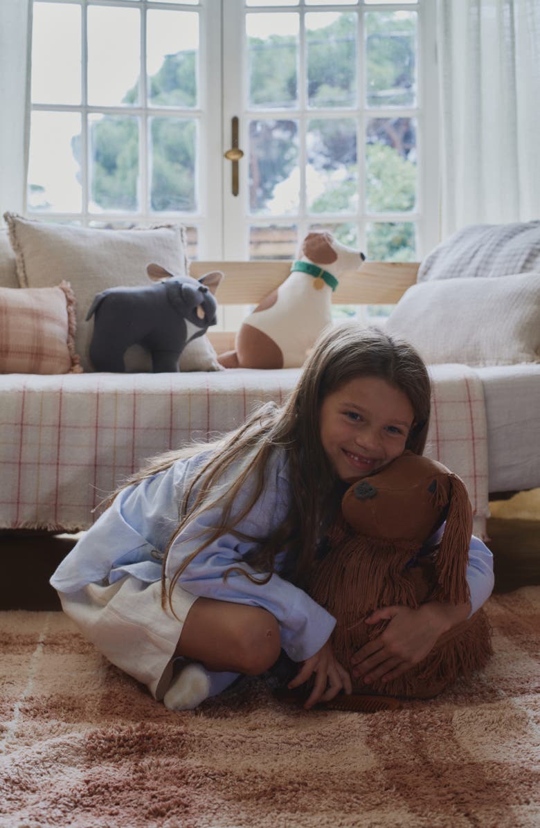 Lorena Canals Tartan Washable Cotton Blend Area Rug, Alternate, color, Rose Natural