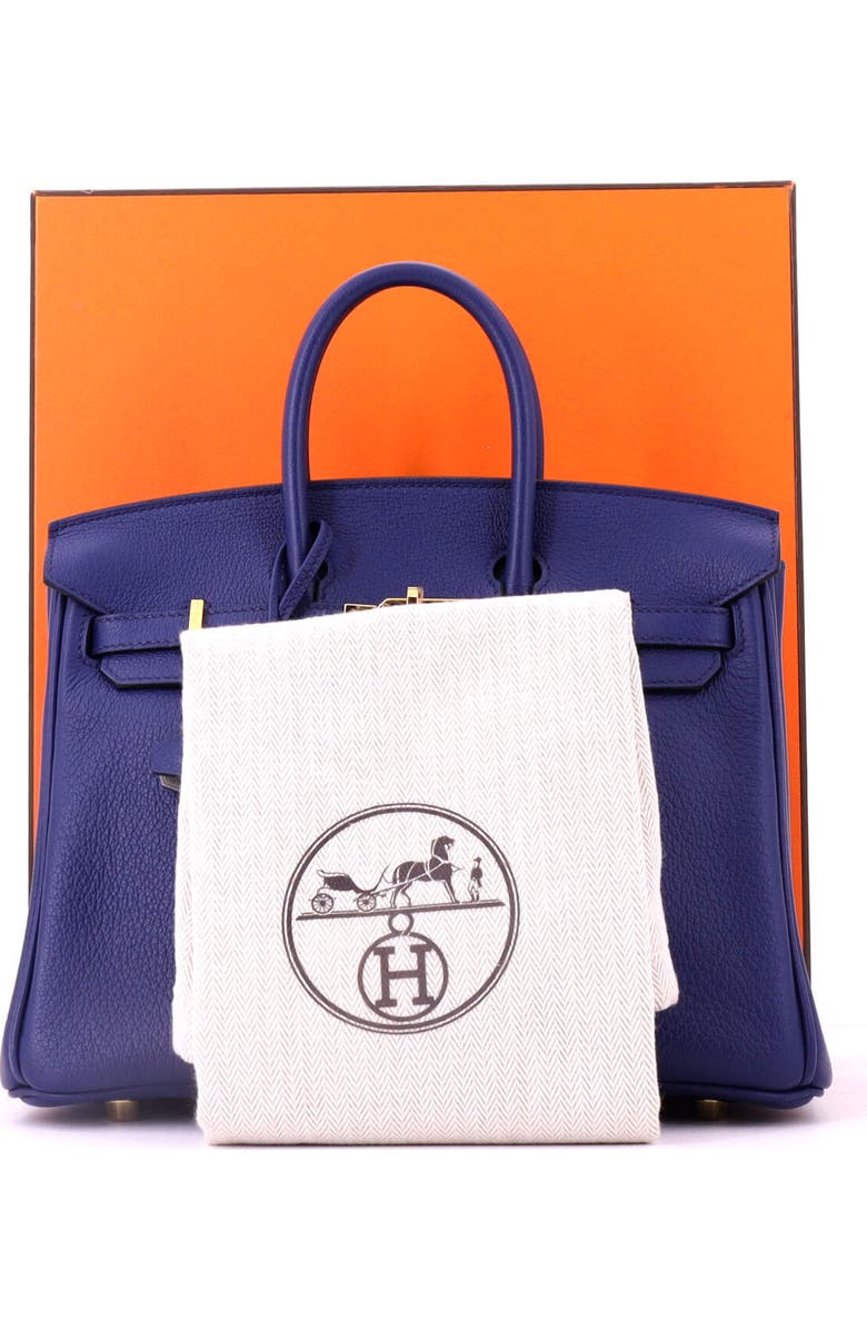 Pre-Owned Hermes Birkin Handbag Verso Novillo with Gold Hardware 25, Alternate, color, Verso-Bleu Saphir/Gris Mouette