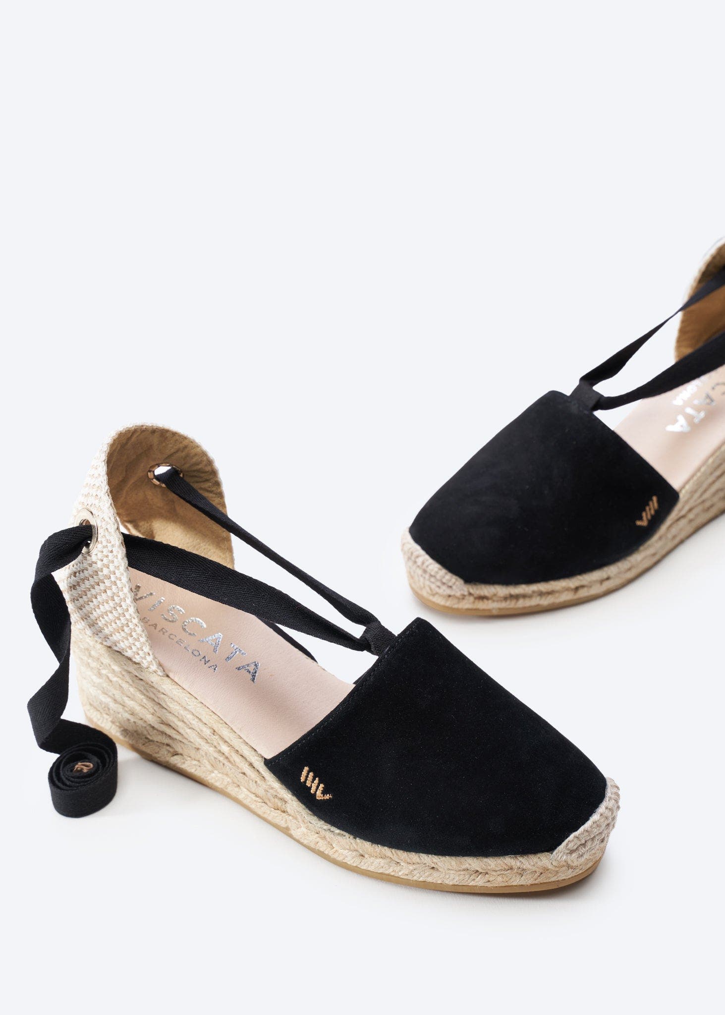 VISCATA Fosca Suede Espadrille Wedges, Alternate, color, Black