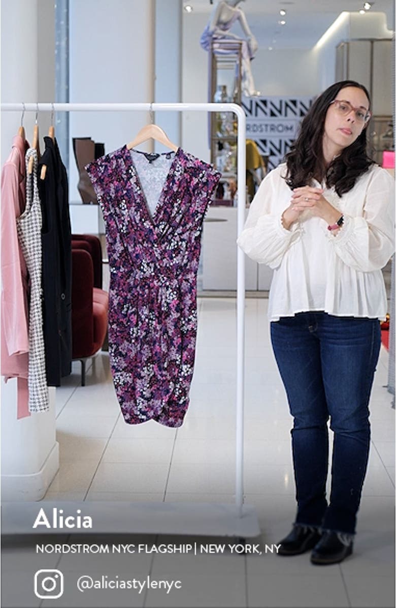 Maggeyi Floral Wrap Front Jersey Dress, sales video thumbnail