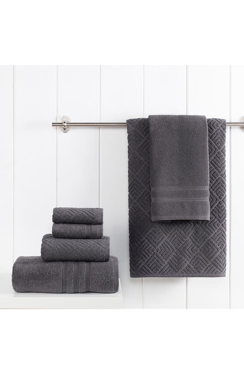 Modern Threads Jacquard Turkish Made 6-Piece Towel Set - Mineral, Alternate, color,