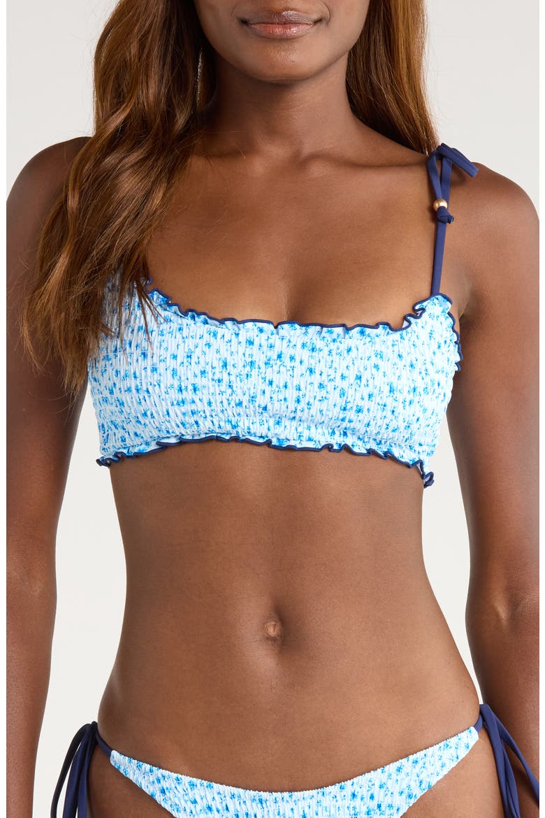 Smocked Bikini Top, Main, color, DREAM FLOWER