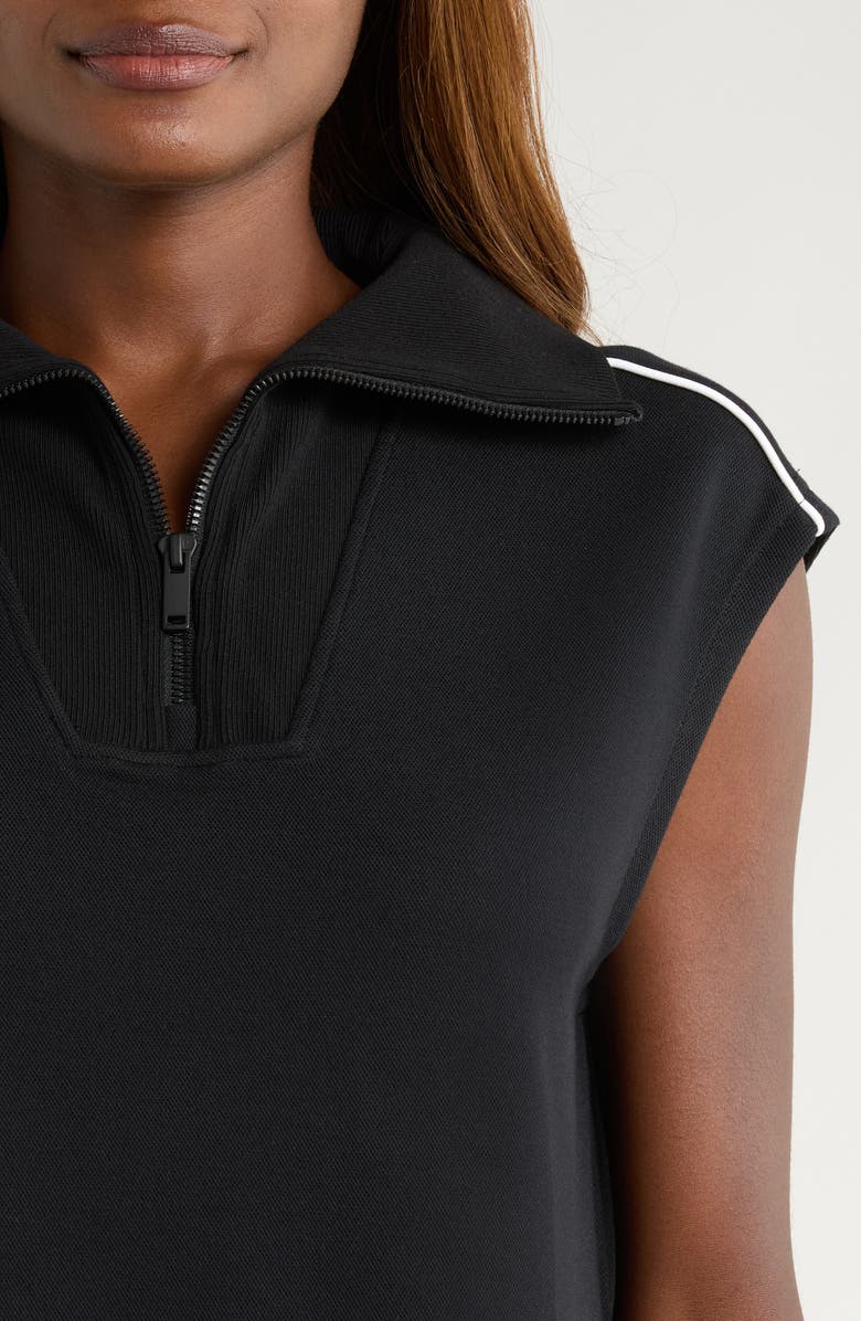 SPANX<sup>®</sup> AirEssentials Piqué Sleeveless Half Zip Top, Alternate, color, Very Black