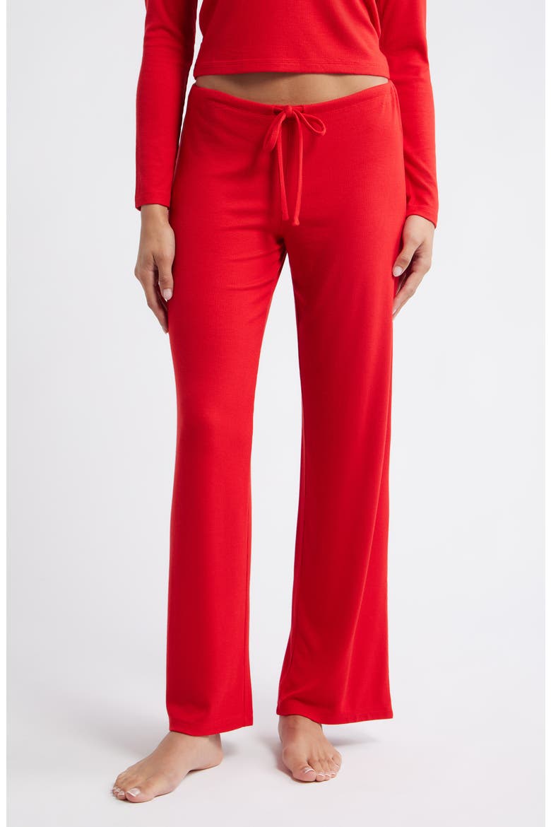 Daydream Rib Lounge Pants, Main, color, RED SALSA