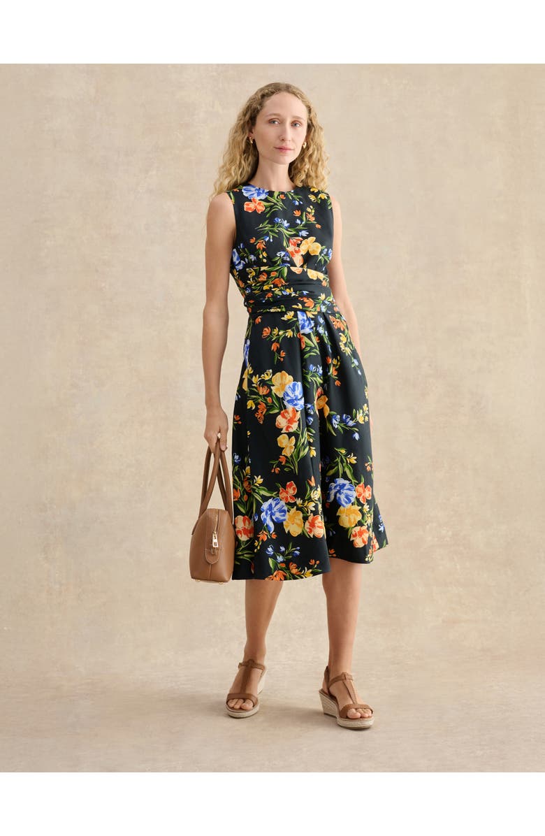 HOBBS LONDON Twitchill Sleeveless Printed Midi Dress, Alternate, color, Navy Multi