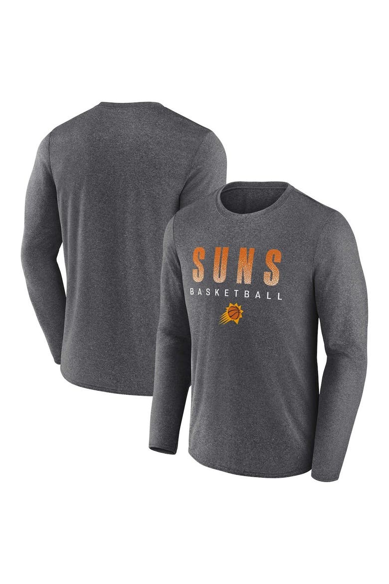Men's Fanatics Branded Heathered Charcoal Phoenix Suns Where Legends Play Iconic Practice Long Sleeve T-Shirt, Main, color, Heather Charcoal