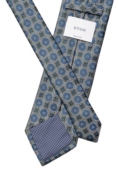 Eton Medallion Silk Tie In Blue