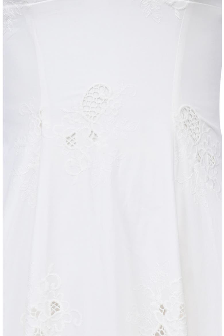 Tatiana Broderie Midi Dress, Alternate, color, WHITE