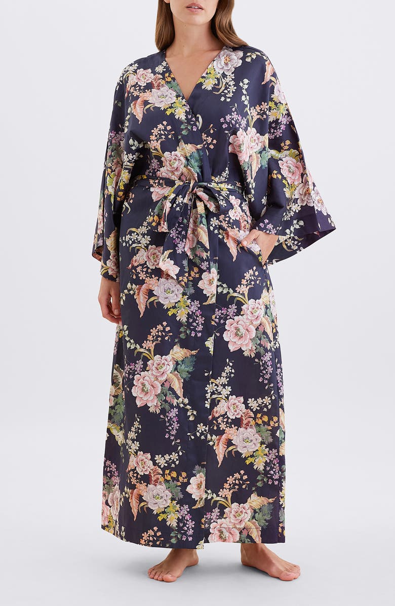 Papinelle Betsy Sateen Maxi Robe, Main, color, Navy