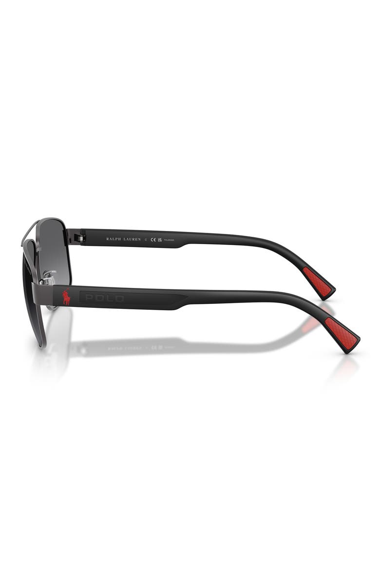 61mm Gradient Polarized Pilot Sunglasses, Alternate, color, SEMISHINY DARK GUNMETAL